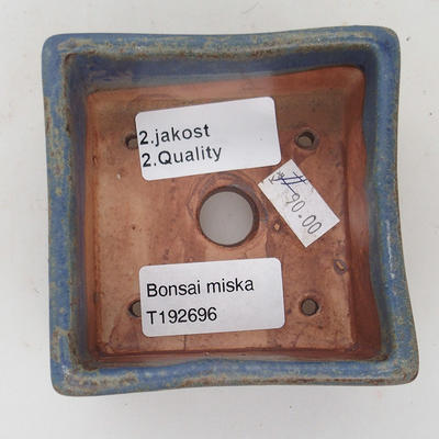 Ceramic bonsai bowl 8 x 8 x 4,5 cm, brown-blue color - 2nd quality - 3