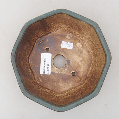 Ceramic bonsai bowl 15.5 x 15.5 x 6.5 cm, color green - 3
