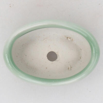Ceramic bonsai bowl 4.5 x 3 x 2 cm, color green - 3