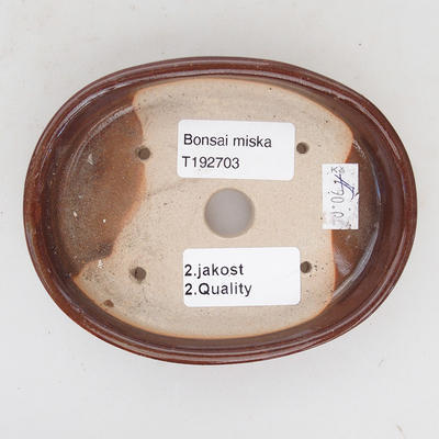 Ceramic bonsai bowl 12 x 9 x 2,5 cm, color brown - 2nd quality - 3