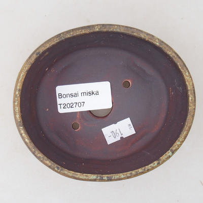 Ceramic bonsai bowl 10.5 x 9 x 4.5 cm, color green - 3