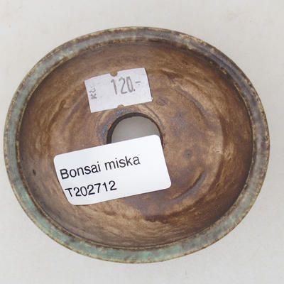 Ceramic bonsai bowl 7.5 x 6.5 x 3.5 cm, color green - 3