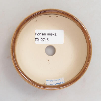 Ceramic bonsai bowl 9.5 x 9.5 x 3.5 cm, brown color - 3