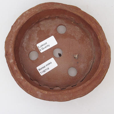 Ceramic bonsai bowl 14 x 14 x 6,5 cm, color brown - 2nd quality - 3