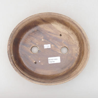 Ceramic bonsai bowl 23.5 x 21 x 5 cm, brown color - 3