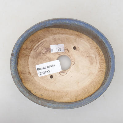 Ceramic bonsai bowl 14 x 12 x 3.5 cm, color blue - 3