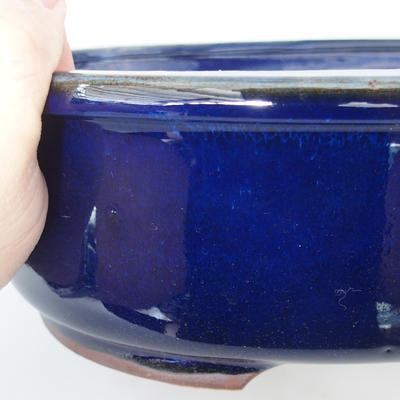 Ceramic bonsai bowl 26 x 22 x 8 cm, blue color - 3