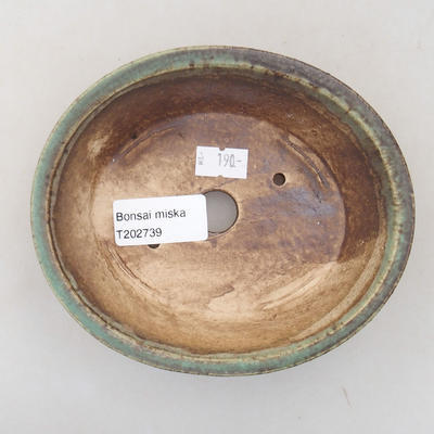 Ceramic bonsai bowl 14 x 12 x 3.5 cm, color green - 3