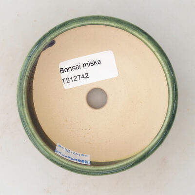Ceramic bonsai bowl 9 x 9 x 4 cm, color green - 3