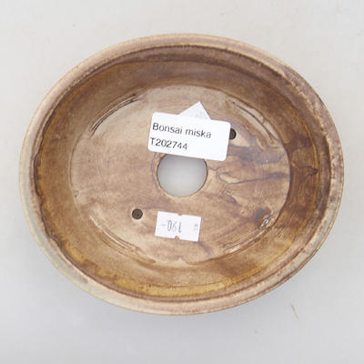 Ceramic bonsai bowl 14 x 12 x 3.5 cm, brown color - 3