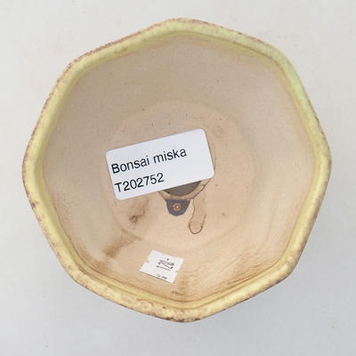 Ceramic bonsai bowl 8.5 x 8.5 x 5.5 cm, yellow color - 3