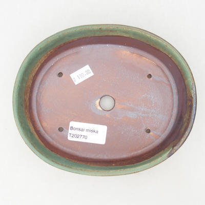 Ceramic bonsai bowl 17 x 14.5 x 4 cm, color brown-green - 3