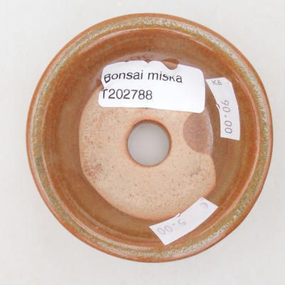 Ceramic bonsai bowl 8 x 8 x 3 cm, color brown-green - 3