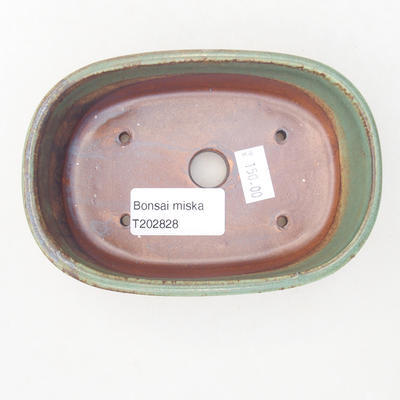 Ceramic bonsai bowl 13 x 8.5 x 4 cm, color brown-green - 3
