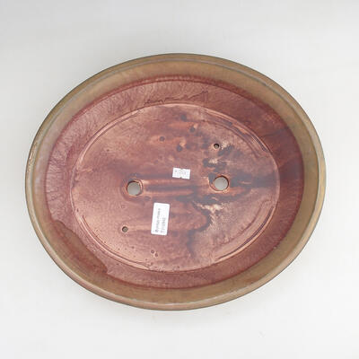 Ceramic bonsai bowl 33.5 x 29 x 8 cm, brown color - 3