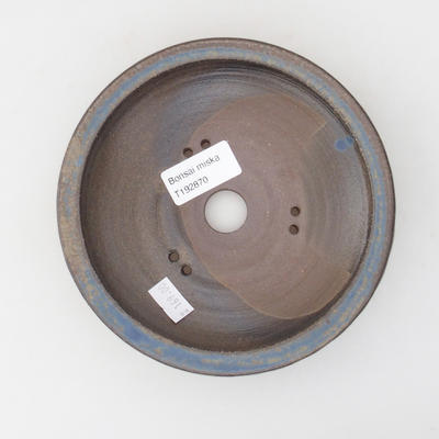 Ceramic bonsai bowl 15 x 15 x 4 cm, brown-blue color - 3