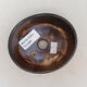 Ceramic bonsai bowl 11 x 9.5 x 3.5 cm, color brown - 3/3