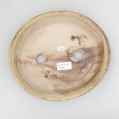 Ceramic bonsai bowl 24 x 21 x 5 cm, brown-beige color - 3