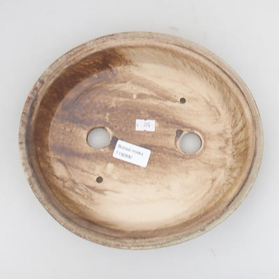 Ceramic bonsai bowl 24 x 21 x 5 cm, brown-beige color - 3