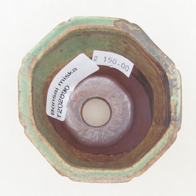 Ceramic bonsai bowl 7 x 7 x 6 cm, color brown-green - 3