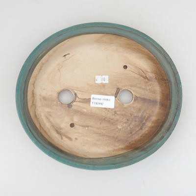 Ceramic bonsai bowl 24 x 21 x 5 cm, brown-green color - 3