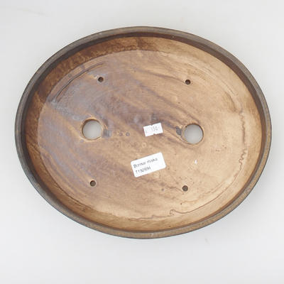 Ceramic bonsai bowl 28,5 x 23,5 x 4,5 cm, color brown - 3