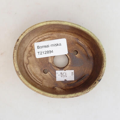 Ceramic bonsai bowl 9.5 x 8 x 3.5 cm, color yellow-brown - 3