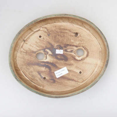 Ceramic bonsai bowl 28,5 x 23,5 x 4,5 cm, brown-green color - 3