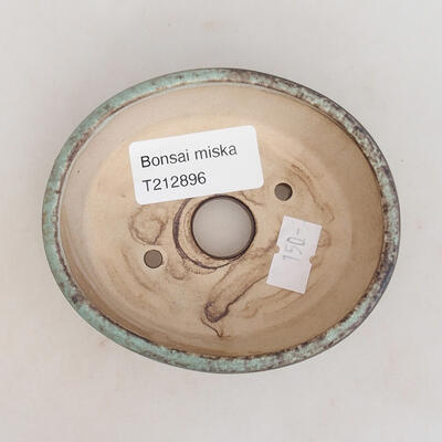 Ceramic bonsai bowl 9.5 x 8 x 3.5 cm, color blue-brown - 3