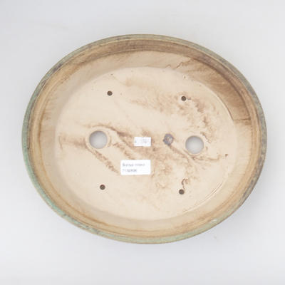 Ceramic bonsai bowl 29 x 25 x 6 cm, brown-green color - 3