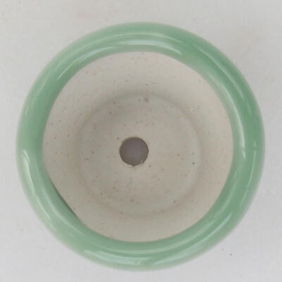 Ceramic bonsai bowl 3.5 x 3.5 x 2.5 cm, color green - 3