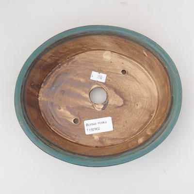 Ceramic bonsai bowl 21,5 x 18 x 5 cm, green-brown color - 3