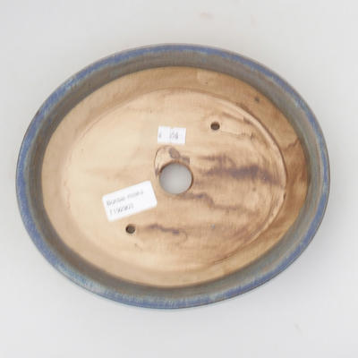 Ceramic bonsai bowl 21,5 x 18 x 5 cm, blue-brown color - 3