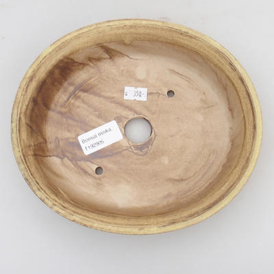 Ceramic bonsai bowl 20,5 x 18 x 4,5 cm, yellow-brown color - 3