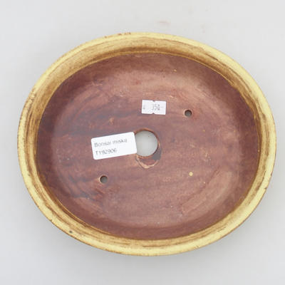 Ceramic bonsai bowl 20,5 x 18 x 4,5 cm, yellow-brown color - 3