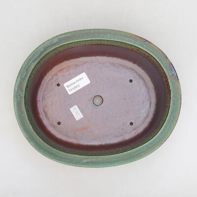 Ceramic bonsai bowl 22 x 18 x 8 cm, color green-brown - 3