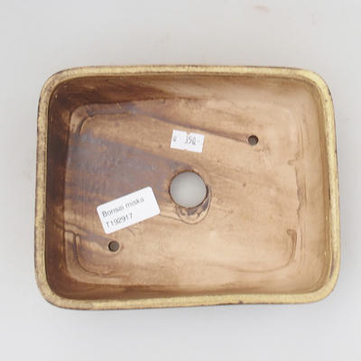 Ceramic bonsai bowl 18 x 15 x 5 cm, yellow-brown color - 3
