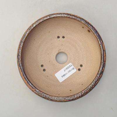 Ceramic bonsai bowl 14.5 x 14.5 x 5 cm, brown color - 3