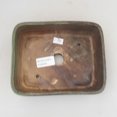 Ceramic bonsai bowl 18 x 15 x 5 cm, green-brown color - 3
