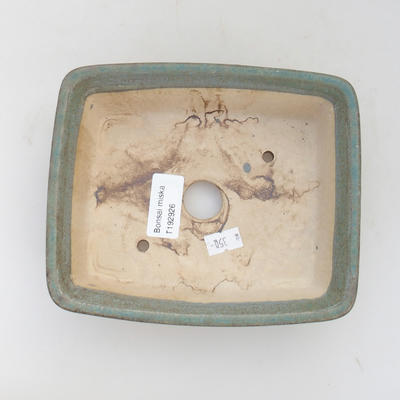 Ceramic bonsai bowl 17 x 14 x 5 cm, green-brown color - 3