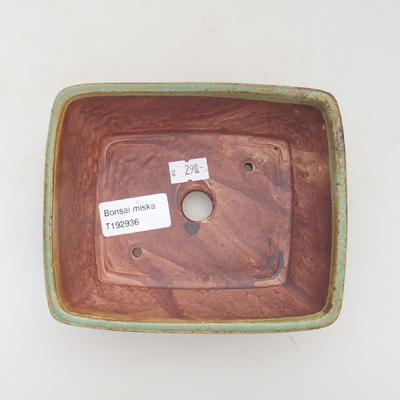 Ceramic bonsai bowl 15 x 12 x 5 cm, green-brown color - 3