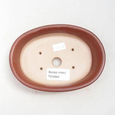 Ceramic bonsai bowl 14.5 x 10 x 4 cm, brown color - 3