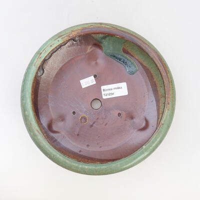Ceramic bonsai bowl 19 x 19 x 7 cm, color green - 3