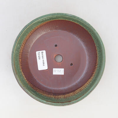 Ceramic bonsai bowl 17 x 17 x 4.5 cm, color green - 3