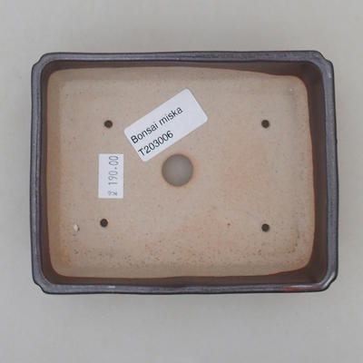 Ceramic bonsai bowl 13 x 10 x 4 cm, brown color - 3