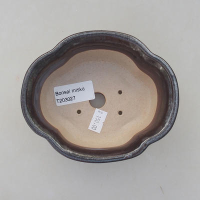 Ceramic bonsai bowl 13 x 11 x 5 cm, brown color - 3
