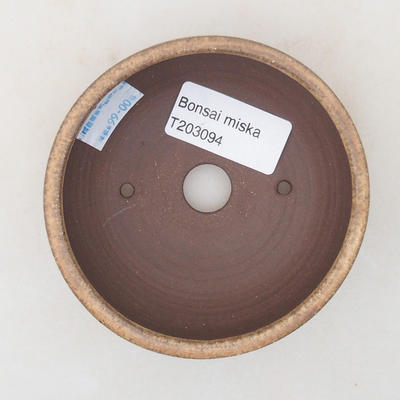 Ceramic bonsai bowl 9 x 9 x 3.5 cm, beige color - 3