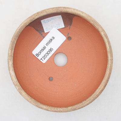 Ceramic bonsai bowl 10 x 10 x 3 cm, beige color - 3