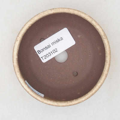 Ceramic bonsai bowl 8 x 8 x 3.5 cm, beige color - 3