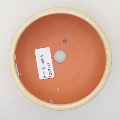 Ceramic bonsai bowl 10 x 10 x 5 cm, beige color - 3